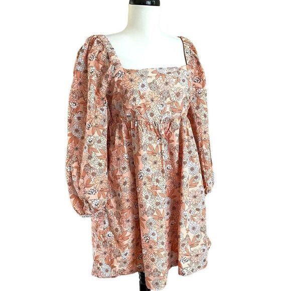 J Crew Babydoll mini Dress Ditzy Floral Puff Sleeve Cottagecore Prairie Peasant - Picture 4 of 16